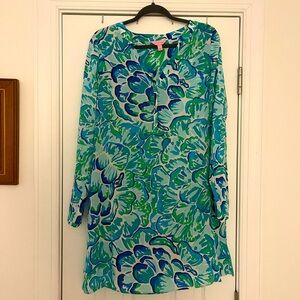 Lilly Pulitzer Delphine Stretch Silk Tunic Dress-M-